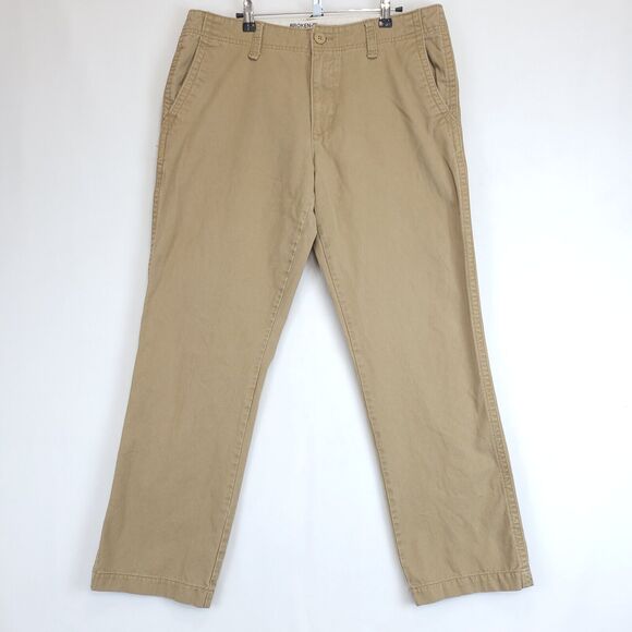 Old Navy Broken-In Khakis Men 34 X 29 (32) Straight Tan Chino Everyday Pants - Picture 1 of 11